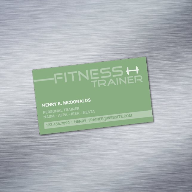 Fitness Trainer Magnetische Visitenkarte (Beispiel)