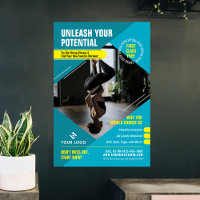 Fitness Trainer Modernes Foto Blue Marketing Gym
