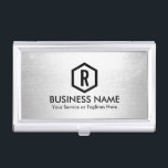 Fitness-Trainer-modernes silbernes Monogramm Visitenkarten Dose<br><div class="desc">Fitness-Trainer-moderner silberner Monogramm-Geschäfts-Kartenhalter.</div>
