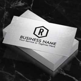 Fitness Trainer Modernes Silver Monogram Visitenkarte