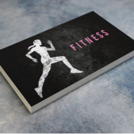 Fitness Trainer Running Girl Professional Visitenkarte