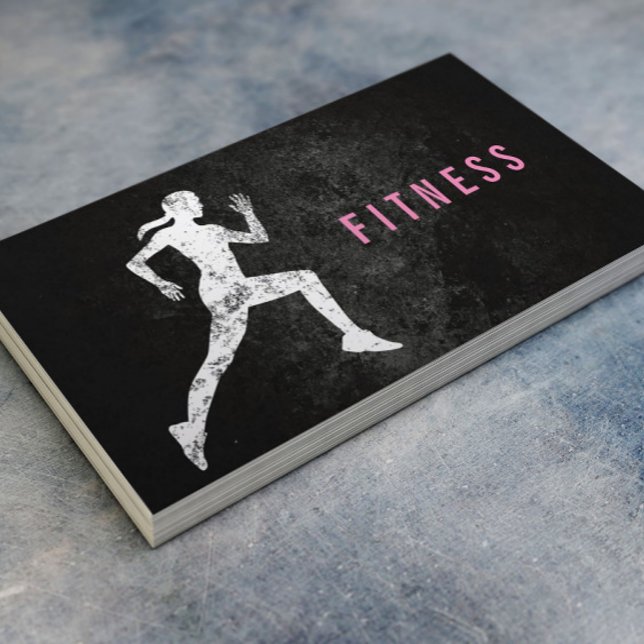 Fitness Trainer Running Girl Professional Visitenkarte (Von Creator hochgeladen)