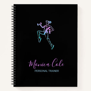 Fitness Trainer Silhouette schwarz Notizbuch