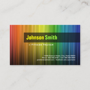 Fitness Trainer - Stilvolle Rainbow Colors Visitenkarte
