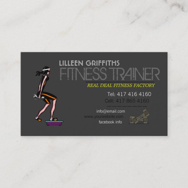 Fitness Trainer-Visitenkarte Visitenkarte (Vorderseite)