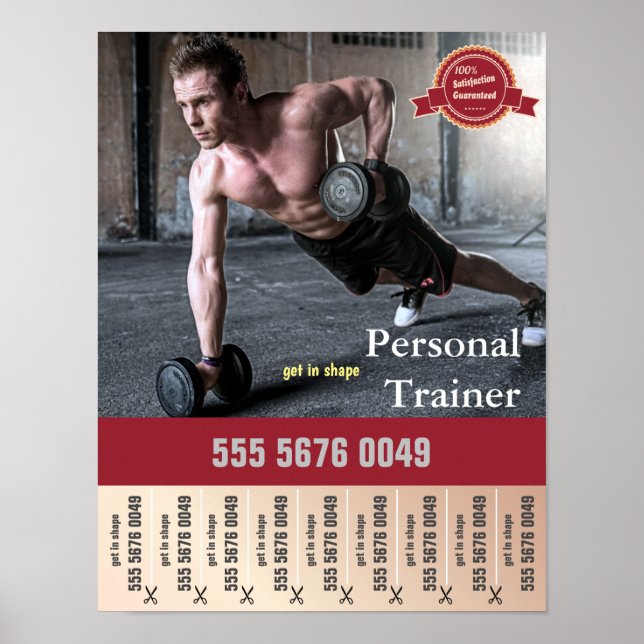 Fitness Trainer Werbung Flyer Poster (Vorne)