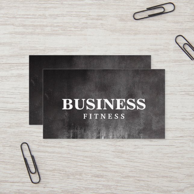 Fitness Training Berufliche Dunkelschwarze Grunge Visitenkarte (Vorderseite/Rückseite Beispiel)