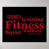 Fitness Training Cool Red Bold Text GYM Workout