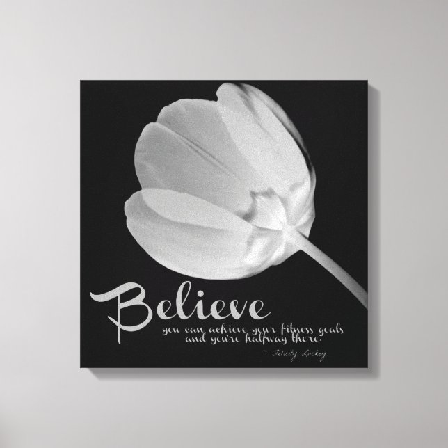 Fitness Tulip White Glaube Leinwand (Vorderseite)