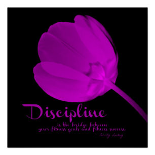 Fitness-Tulpe-lila Disziplin-Plakat Poster