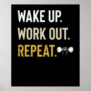 Fitness-Turnhallen-Motivation wachen ausarbeiten Poster
