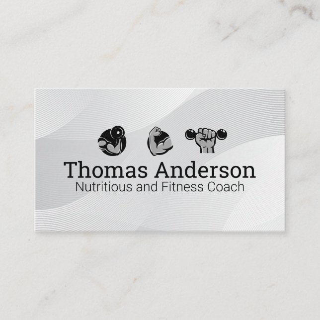 Fitness Übungen Logo Visitenkarte (Vorderseite)