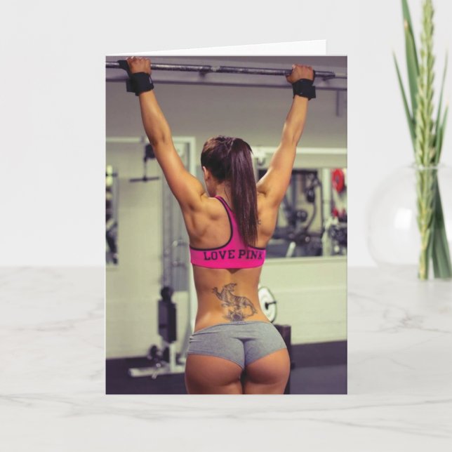 Fitness und Bodybuilding Motivation Karte (Vorderseite)