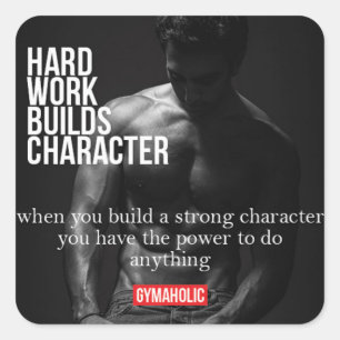 Fitness und Fitness Motivation - Bodybuilding, Hef Quadratischer Aufkleber