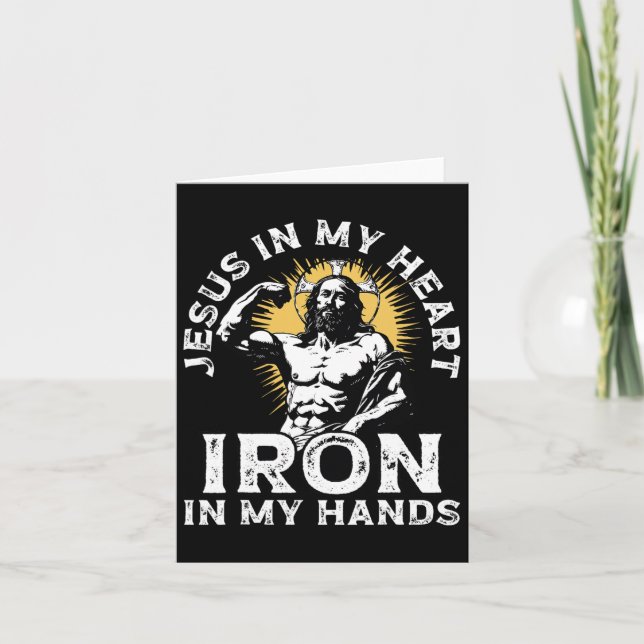 Fitness und Jesus Christlicher Bodybuilder Religiö Karte (Vorderseite)