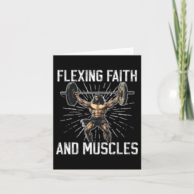 Fitness und Jesus Christlicher Bodybuilder Religiö Karte (Vorderseite)