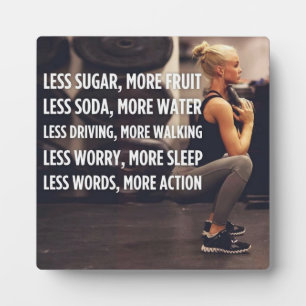 Fitness von Frauen Inspirationsworte - mehr Aktion Fotoplatte