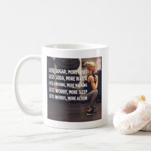 Fitness von Frauen Inspirationsworte - mehr Aktion Kaffeetasse