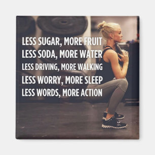 Fitness von Frauen Inspirationsworte - mehr Aktion Magnet