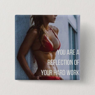 Fitness von Frauen Inspirationswörter - harte Arbe Button