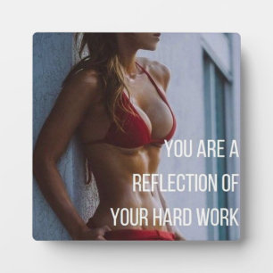 Fitness von Frauen Inspirationswörter - harte Arbe Fotoplatte
