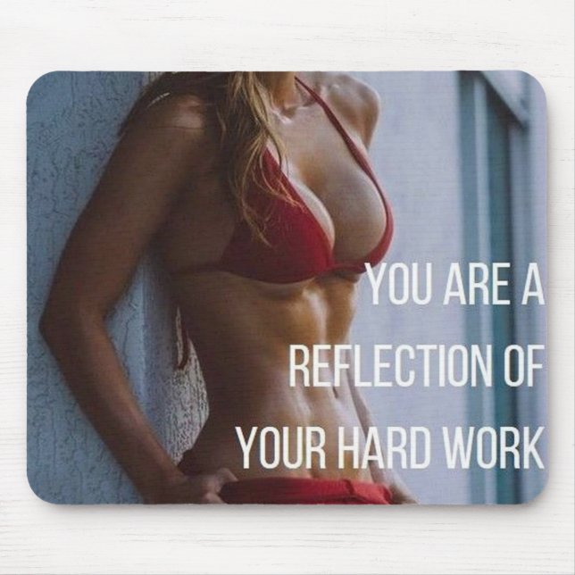 Fitness von Frauen Inspirationswörter - harte Arbe Mousepad (Vorne)