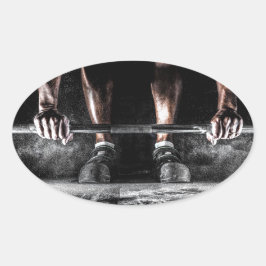 Fitness Weightlift GYM Workout Ovaler Aufkleber