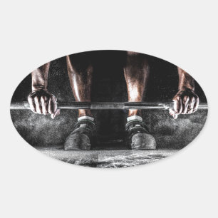 Fitness Weightlift GYM Workout Ovaler Aufkleber