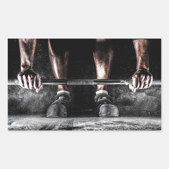 Fitness Weightlift GYM Workout Rechteckiger Aufkleber (Vorderseite)