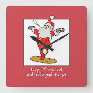 Fitness Weihnachten mit Weihnachten Quadratische Wanduhr