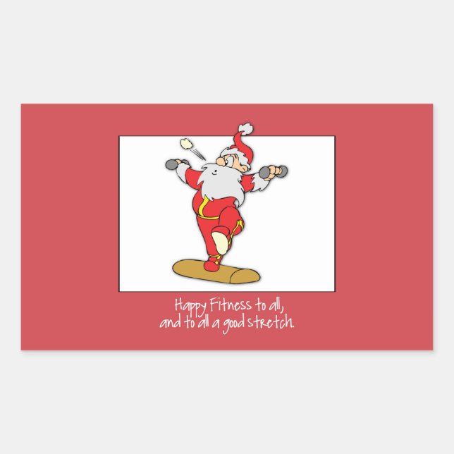 Fitness Weihnachten mit Weihnachten Rechteckiger Aufkleber (Vorderseite)