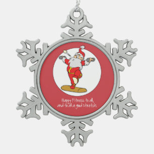 Fitness Weihnachten mit Weihnachten Schneeflocken Zinn-Ornament