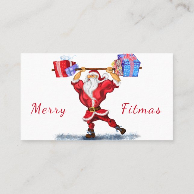Fitness Weihnachts-Visitenkarte Visitenkarte (Rückseite)