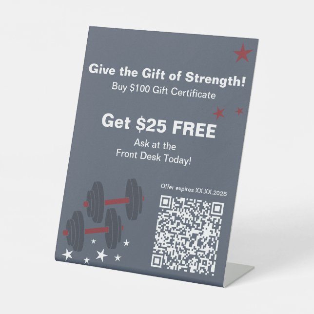 Fitness Weihnachtsgeschenk Sockelschild (Vorderseite)