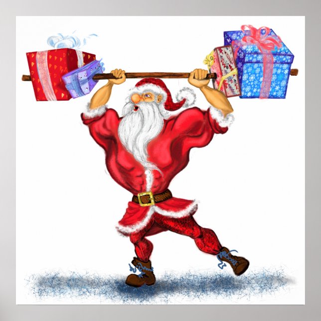 Fitness-Weihnachtsmann-Plakat Poster (Vorne)
