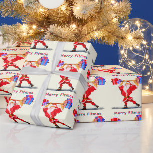 Fitness Weihnachtsmann Weihnachtsgeschenkpapier Geschenkpapier