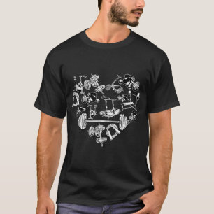 Fitness Working Gym Out Herz Valentine Day Gymer T-Shirt