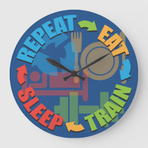 Fitness Workout Gym Motivation Große Wanduhr