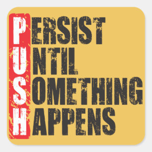 Fitness Workout Gym Motivation - Push Quadratischer Aufkleber