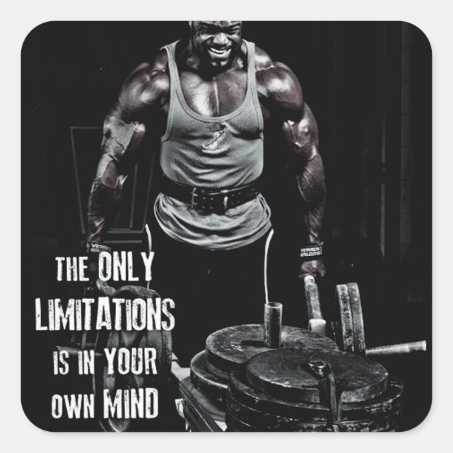 Fitness Workout Gym Motivation Quadratischer Aufkleber (Vorderseite)