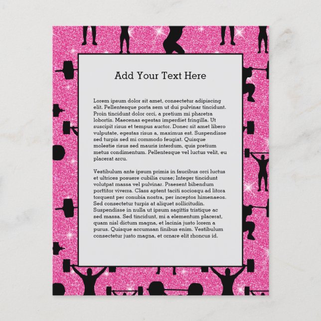 Fitness Workout Gym Sport Pink Glitzer Flyer (Vorne)