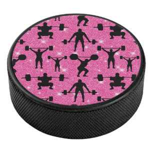 Fitness-Workout-Gym-Sport Rosa Glitter Eishockey Puck