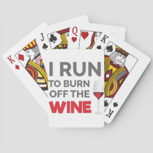 Fitness Workout Ich laufe, um den Wein abzubrennen Spielkarten