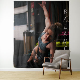 Fitness Yoga Balance Life Wandteppich