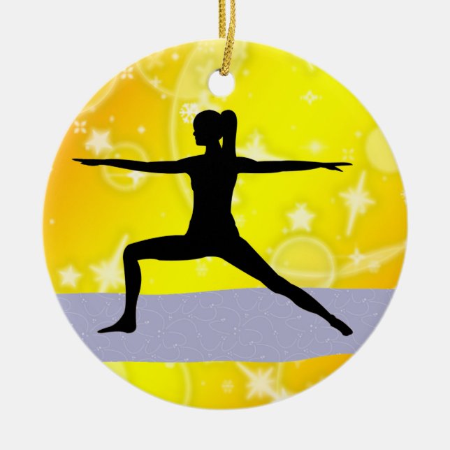 Fitness! Yoga - Krieger - SRF Keramikornament (Vorne)
