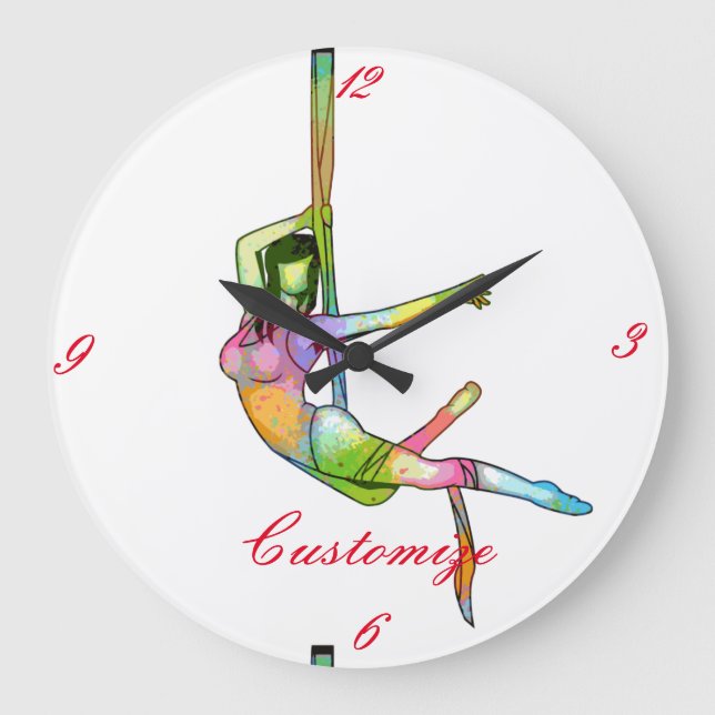 Fitness Yoga Thunder_Cove Große Wanduhr (Vorderseite)