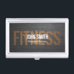Fitnessberufliches Grunge-Metallpersönlicher Visitenkarten Dose<br><div class="desc">Fitnessberufliches Grunge-Metallpersönlicher Trainer-Geschäfts-Kartenhalter.</div>