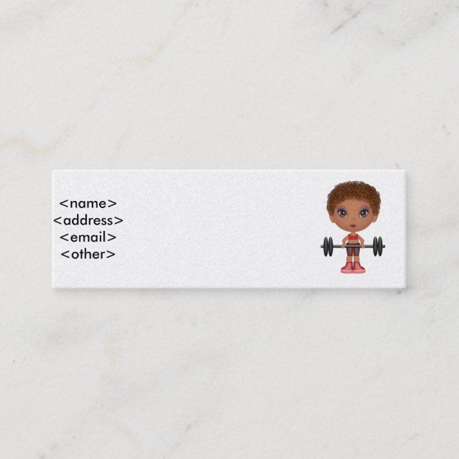 fitnessbuddie2, <name><address><email><other> mini visitenkarte (Vorderseite)