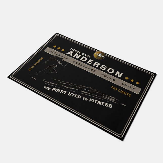 Fitnessdekoration, danymic mit einer individuellen fußmatte (Schrägansicht)