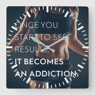Fitnessmotivation für Frauen - Ergebnisse - Traini Quadratische Wanduhr